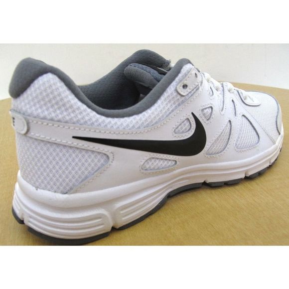 Nike Revolution 2 White Black Mesh Running Shoes - Picture 2 of 8